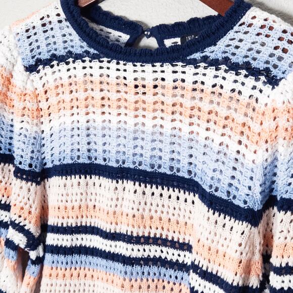 INC International Concepts Women’s Sweater XL Boho Coastal Casual Retro Striped - Picture 3 of 10